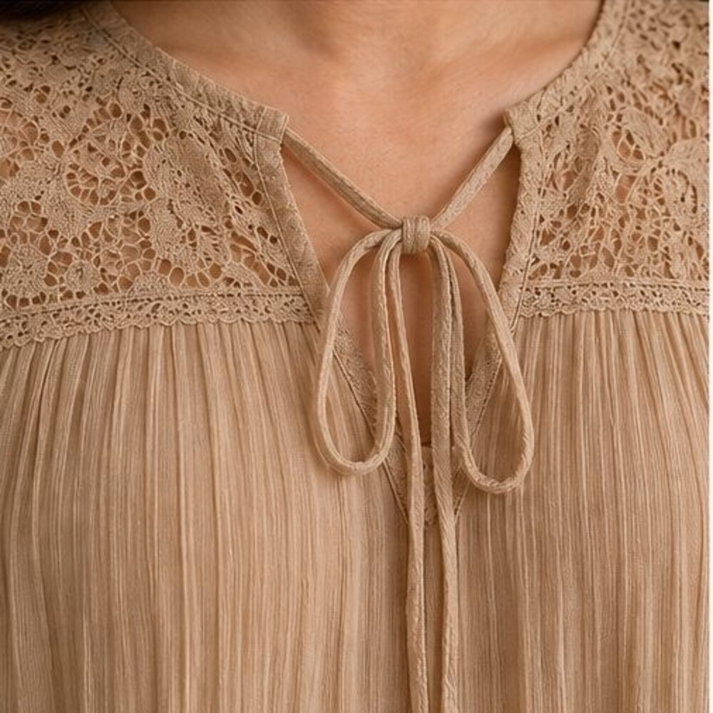 Rust Pleated Blouse - Picture 4 of 6